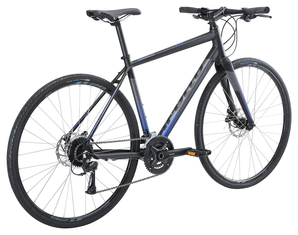 Apollo Exceed 20 Disc Urban Bike Large - Matte Black/Charcoal/Blue