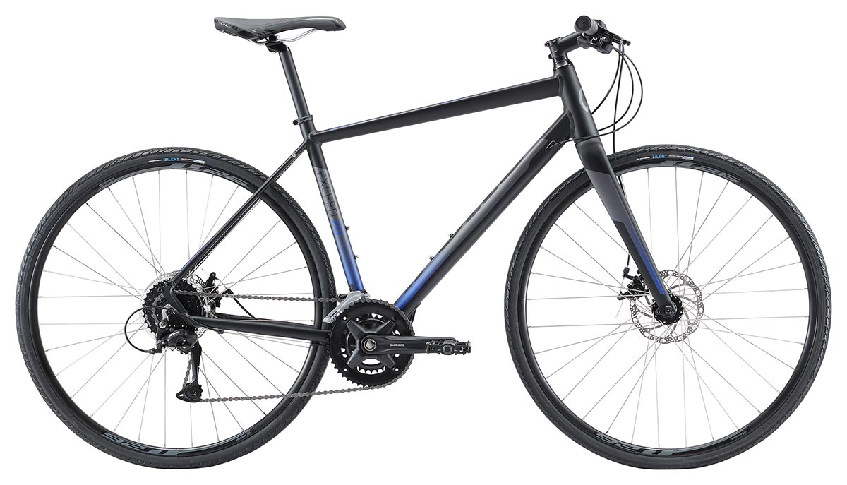 Apollo Exceed 20 Disc Urban Bike Medium - Matte Black/Charcoal/Blue