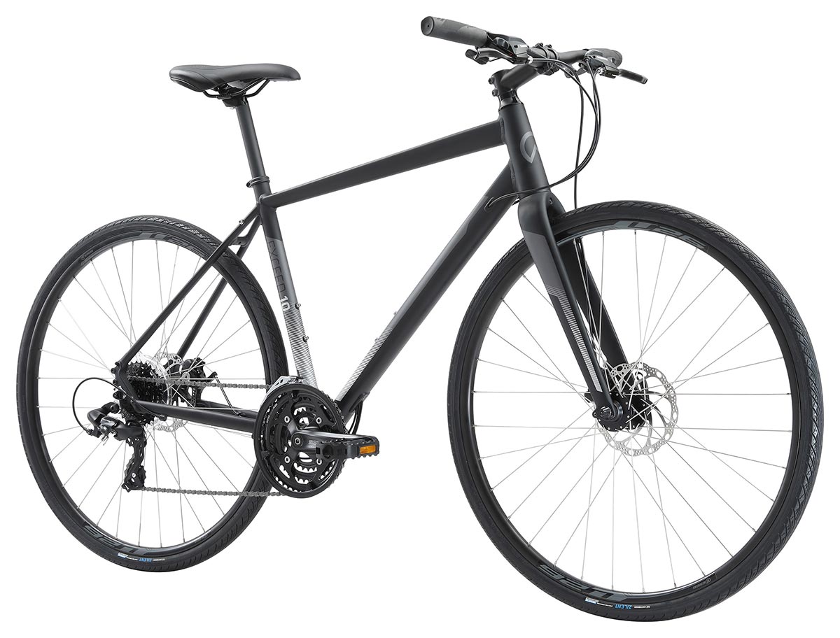 Apollo Exceed 10 Disc Urban Bike Large - Matte Black/Charcoal/Silver