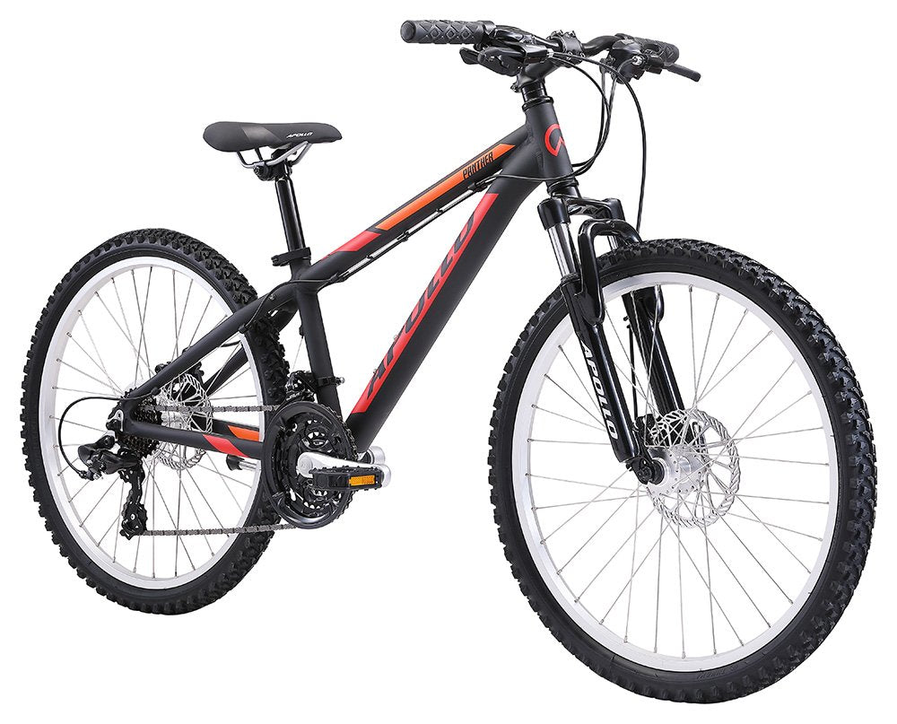 Apollo Panther 24 Inch Youth Bike - Matte Black/Red/Orange
