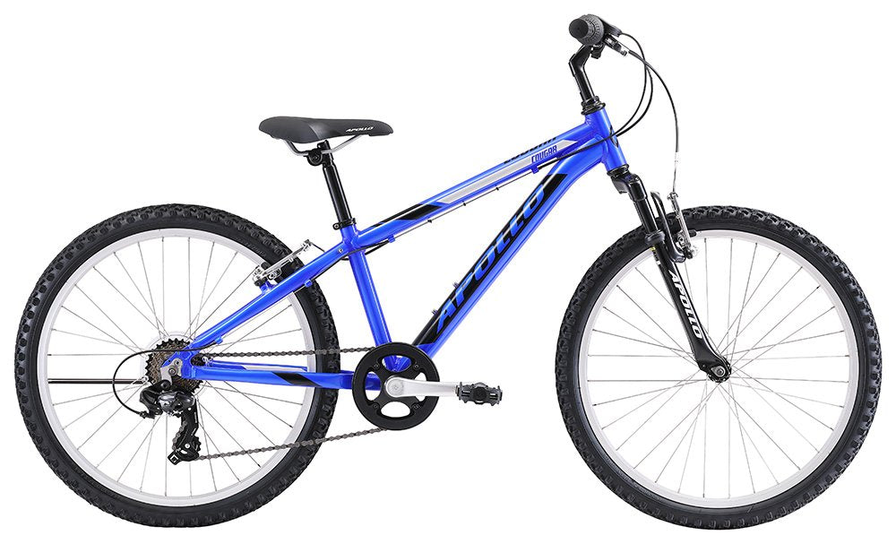 Apollo Cougar 24 Inch Youth Bike - Gloss Blue / Black / Silver