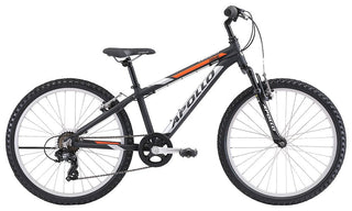 Apollo Cougar 24 Inch Youth Bike - Matte Black/Silver/Orange