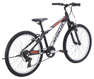 Apollo Cougar 24 Inch Youth Bike - Matte Black/Silver/Orange