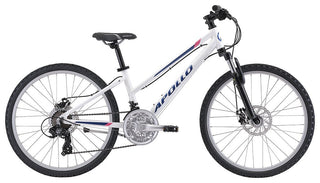 Apollo Verve 24 Inch Youth Bike - Gloss White/Navy Blue/Pink