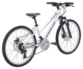 Apollo Verve 24 Inch Youth Bike - Gloss White/Navy Blue/Pink