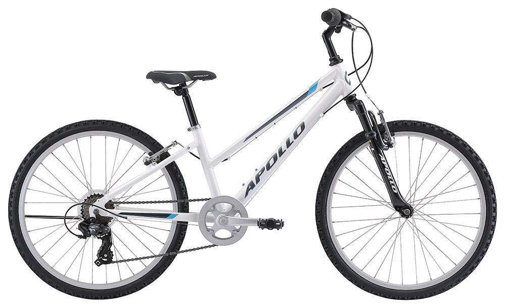 Apollo Paris 24 Inch Youth Bike - Gloss White/Charcoal/Turquoise