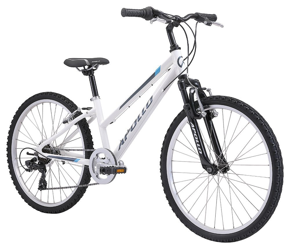 Apollo Paris 24 Inch Youth Bike - Gloss White/Charcoal/Turquoise