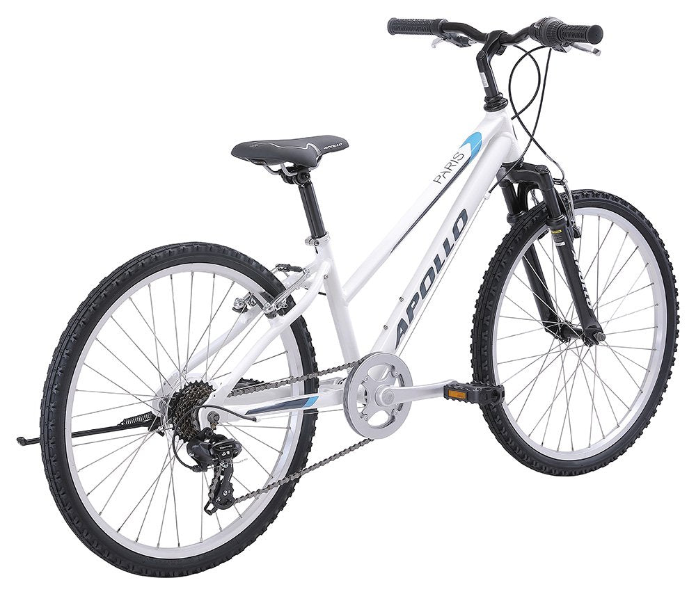 Apollo Paris 24 Inch Youth Bike - Gloss White/Charcoal/Turquoise
