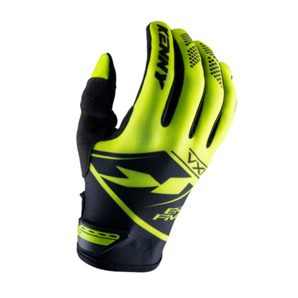 Kenny Brave Racing Full Finger Gloves - Neon Yellow
