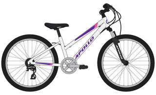 Apollo Paris 24 Youth Bike - Gloss white/Purple/Pink