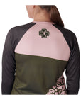 Muc-Off Womens Long Sleeve Riders Jersey Leopard - Green/Pink