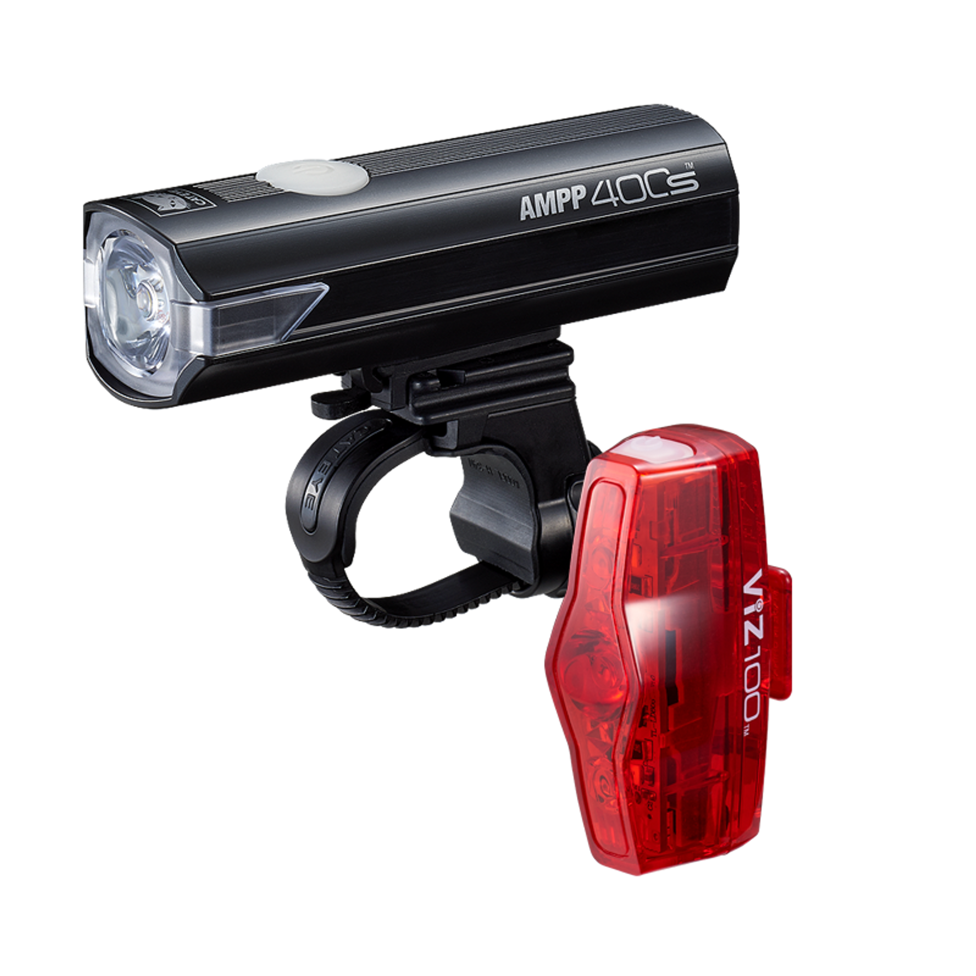 Cat Eye AMPP 400S &amp; Viz100 Bike Light Set USB Rechargeable