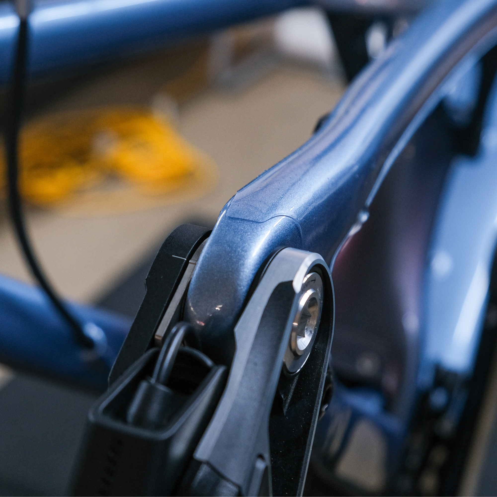 Close-up of Sworks Levo showing Ride Wrap frame protection that was applied to the bikes frame.