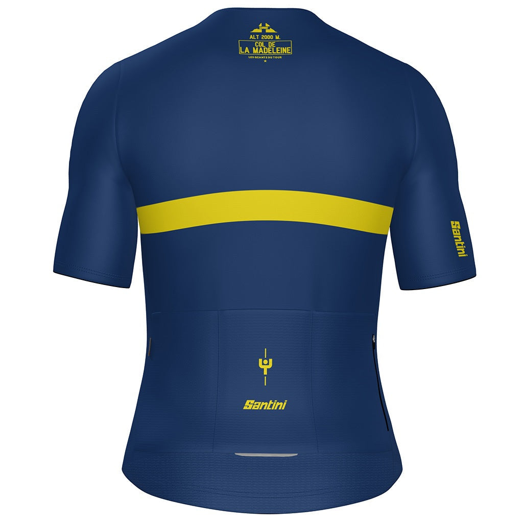 Santini TDF Col De La Madeleine Stage Short Sleeve Jersey - Blue