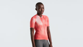 Specialized Women's SL Air Distortion Short Sleeve Jersey - Vivid Coral