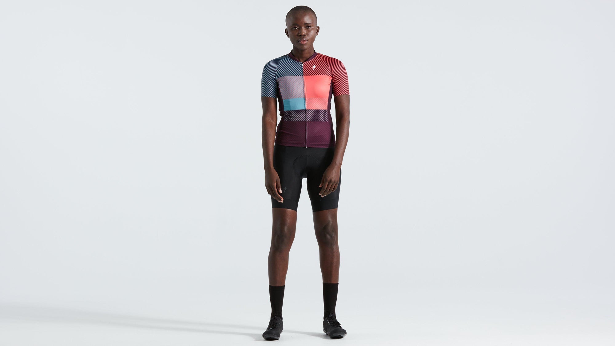 Specialized Women's SL+ Logo Stripe Short Sleeve Jersey - Vivid Coral