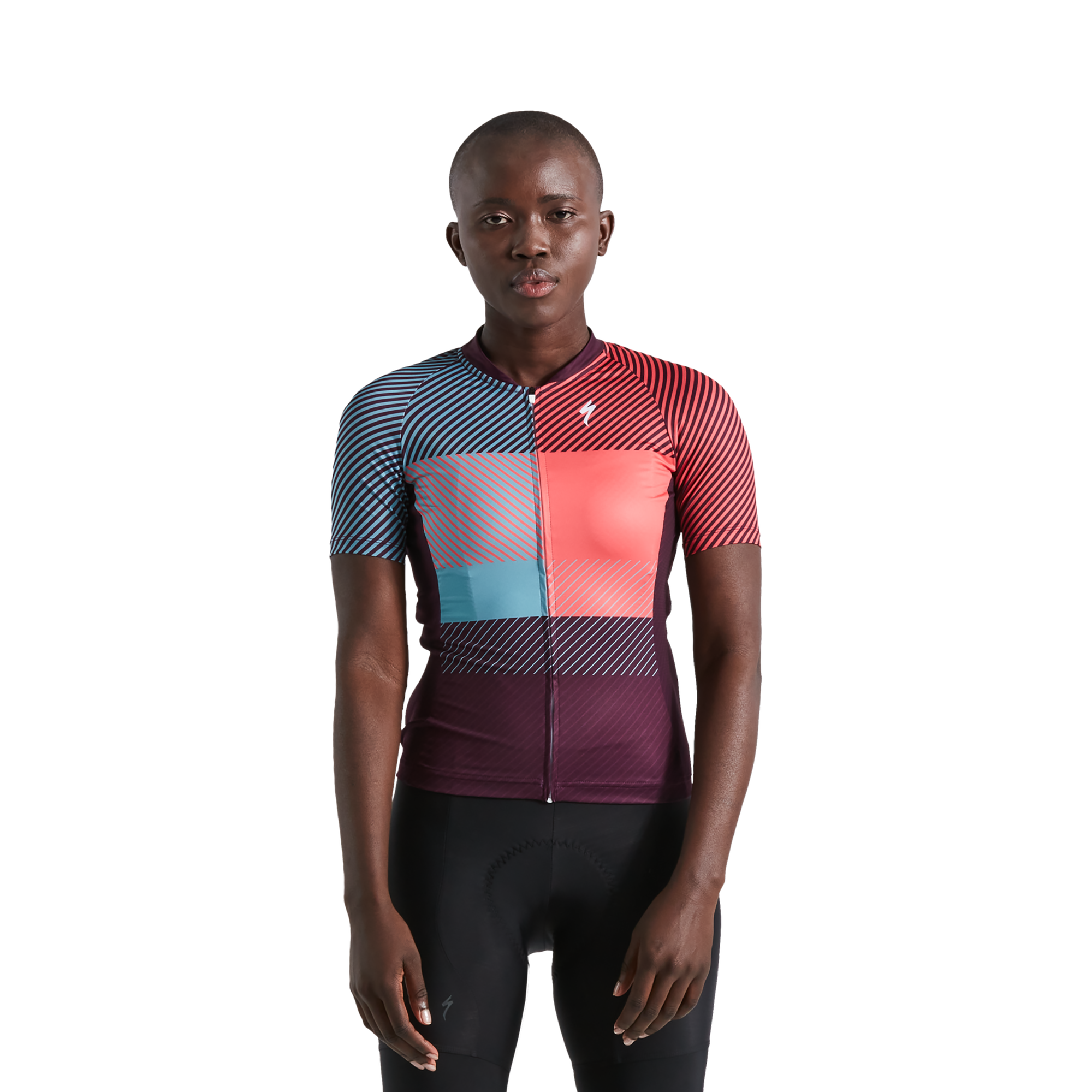 Specialized Women's SL+ Logo Stripe Short Sleeve Jersey - Vivid Coral