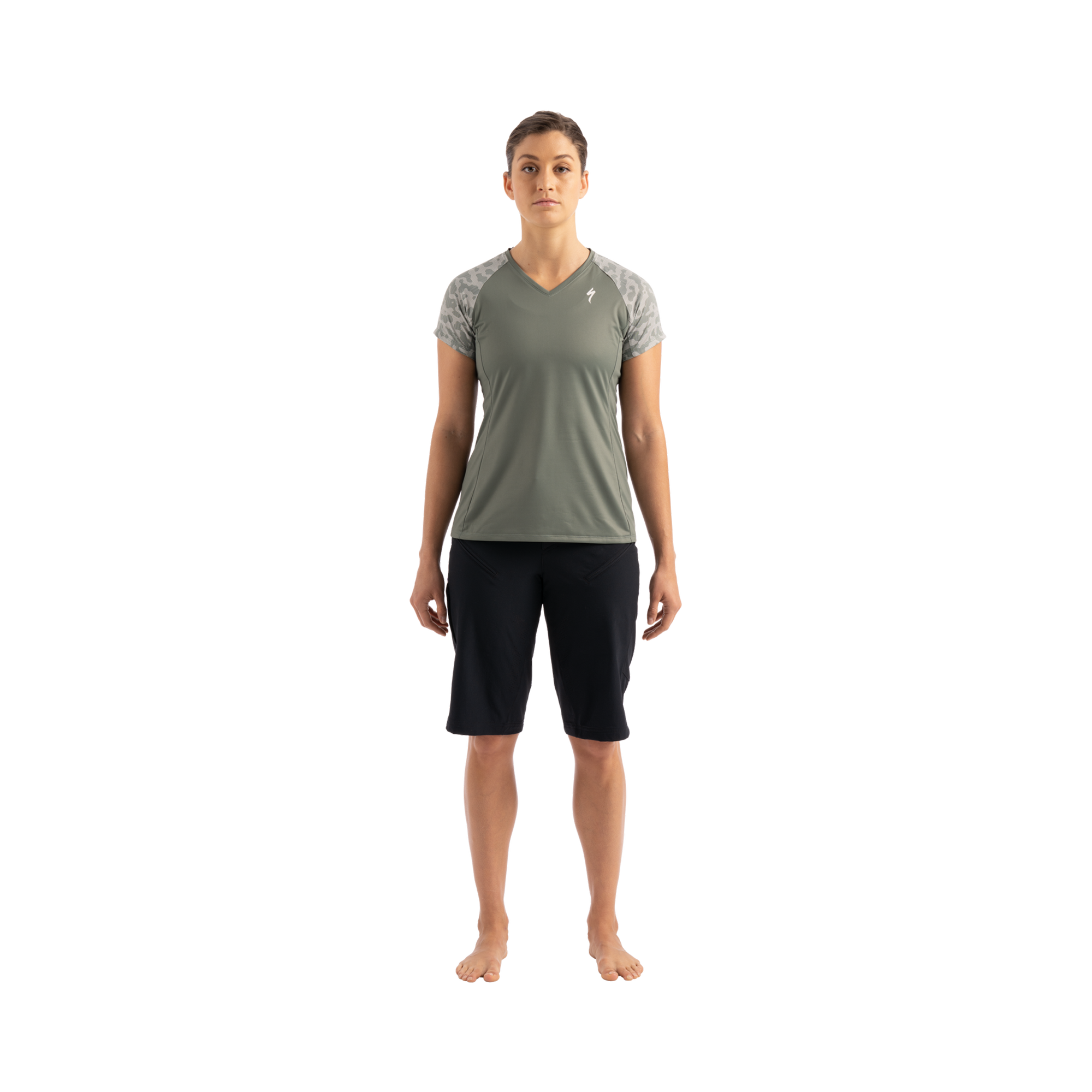 Specialized Andorra Air Short Sleeve Jersey - Sage Green / White Mountains Terrain