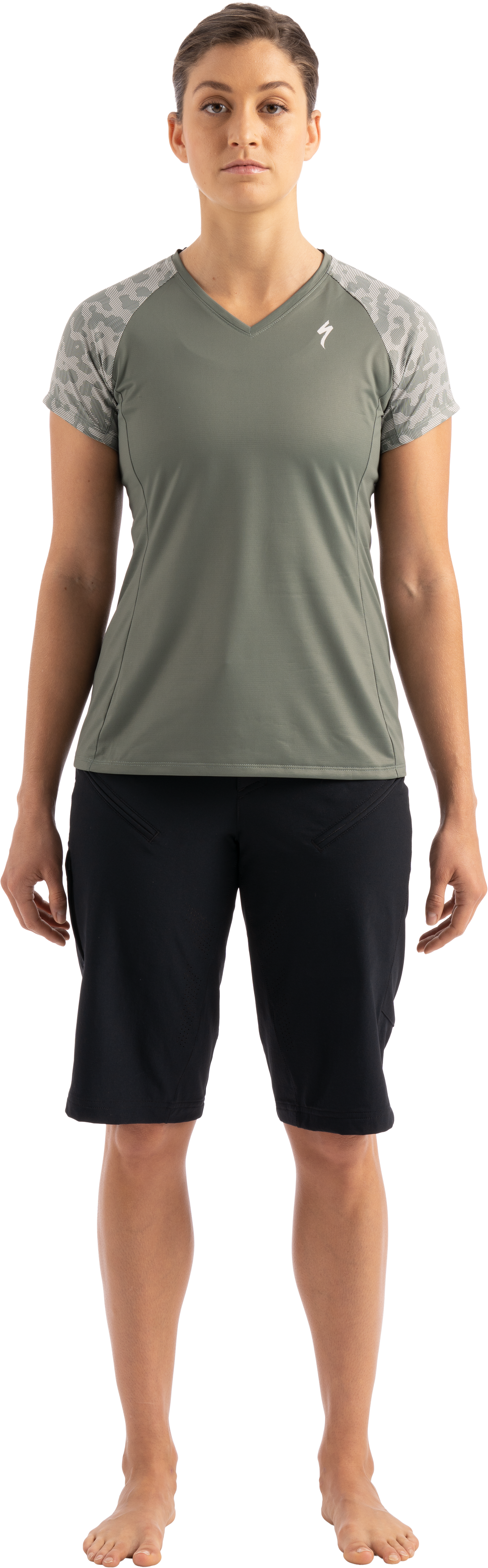 Specialized Andorra Air Short Sleeve Jersey - Sage Green / White Mountains Terrain