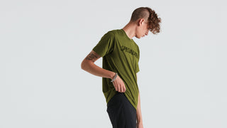 Specialized Men's Wordmark Short Sleeve T-Shirt - Olive Green