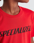 Specialized Youth Wordmark Short Sleeve T-Shirt - Flo Red