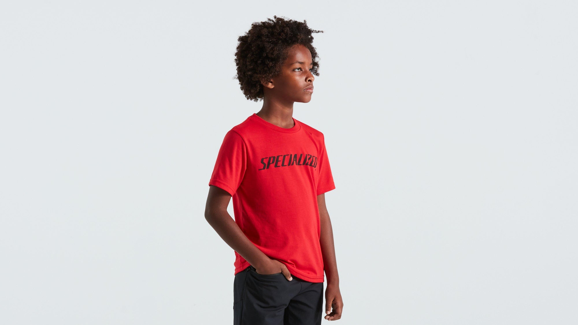 Specialized Youth Wordmark Short Sleeve T-Shirt - Flo Red