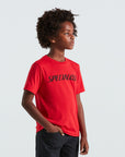 Specialized Youth Wordmark Short Sleeve T-Shirt - Flo Red
