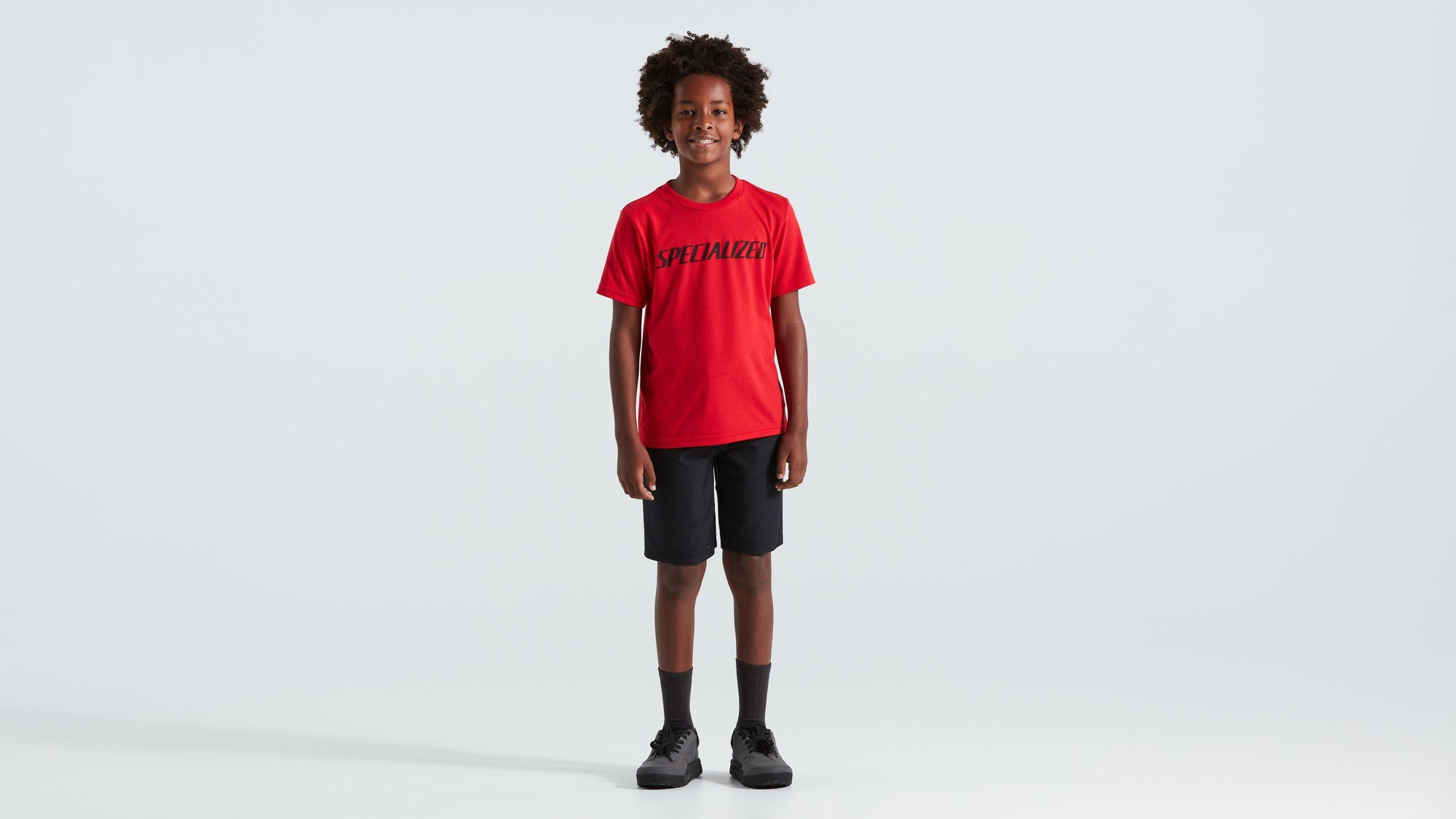 Specialized Youth Wordmark Short Sleeve T-Shirt - Flo Red