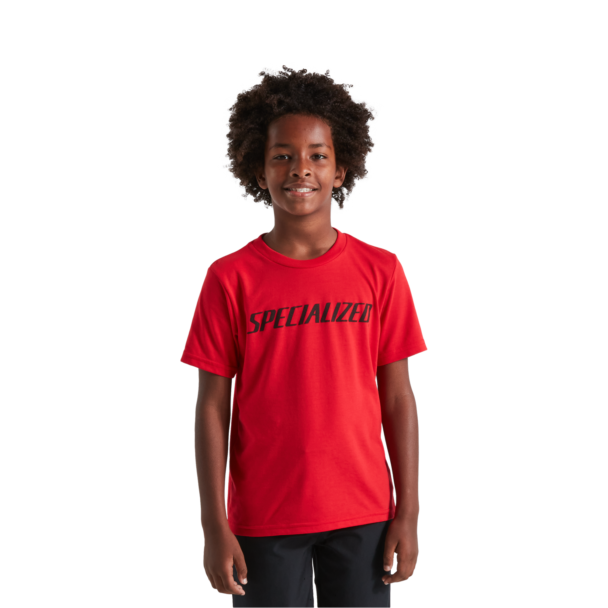 Specialized Youth Wordmark Short Sleeve T-Shirt - Flo Red