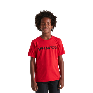 Specialized Youth Wordmark Short Sleeve T-Shirt - Flo Red