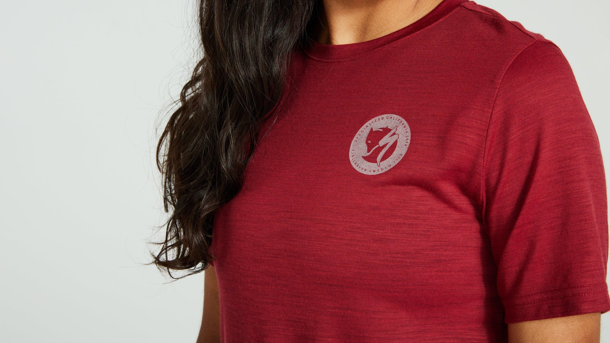 Specialized Women's Fjällräven Wool Short Sleeve Tee - Pomegranate Red