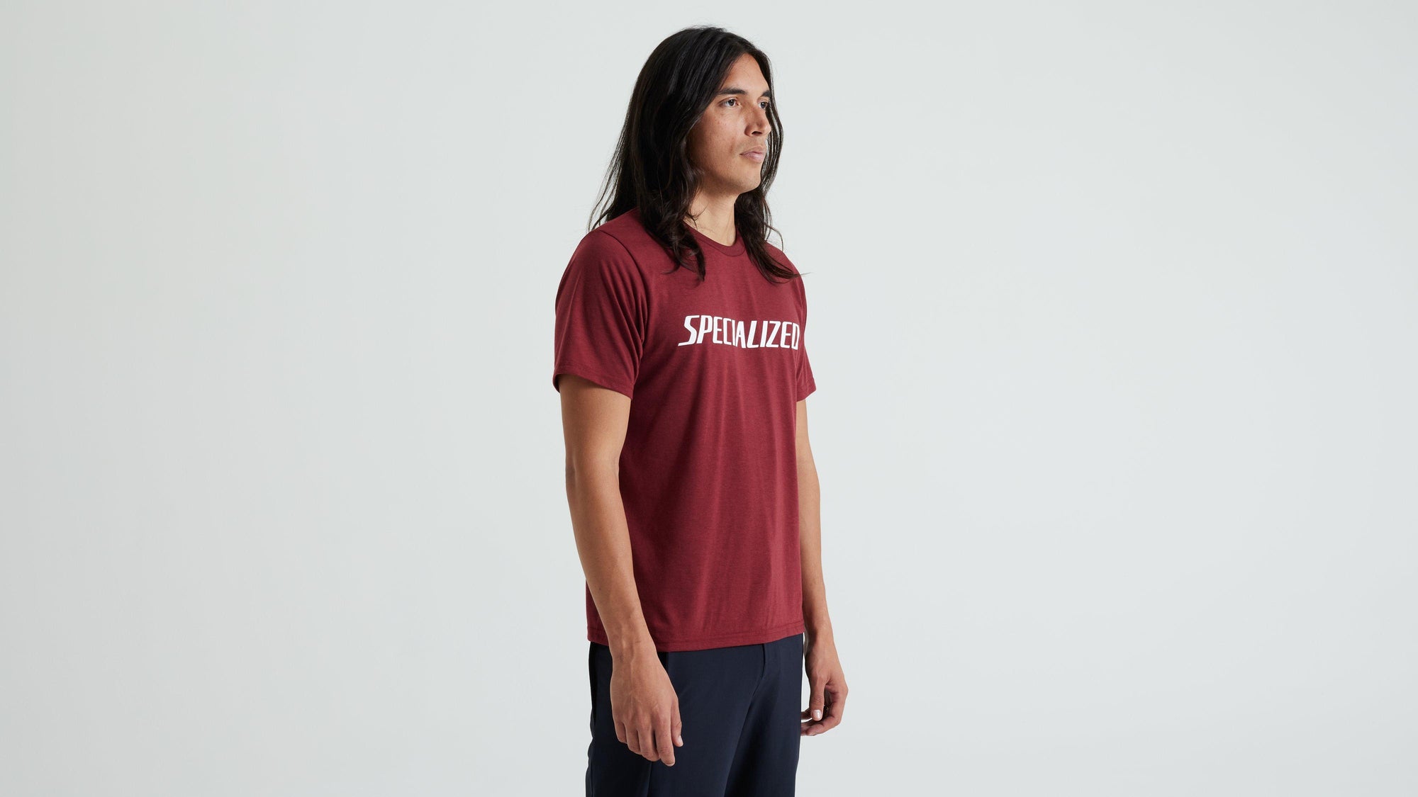 Specialized Men's Wordmark Short Sleeve T-Shirt - Garnet Red
