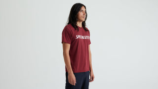 Specialized Men's Wordmark Short Sleeve T-Shirt - Garnet Red