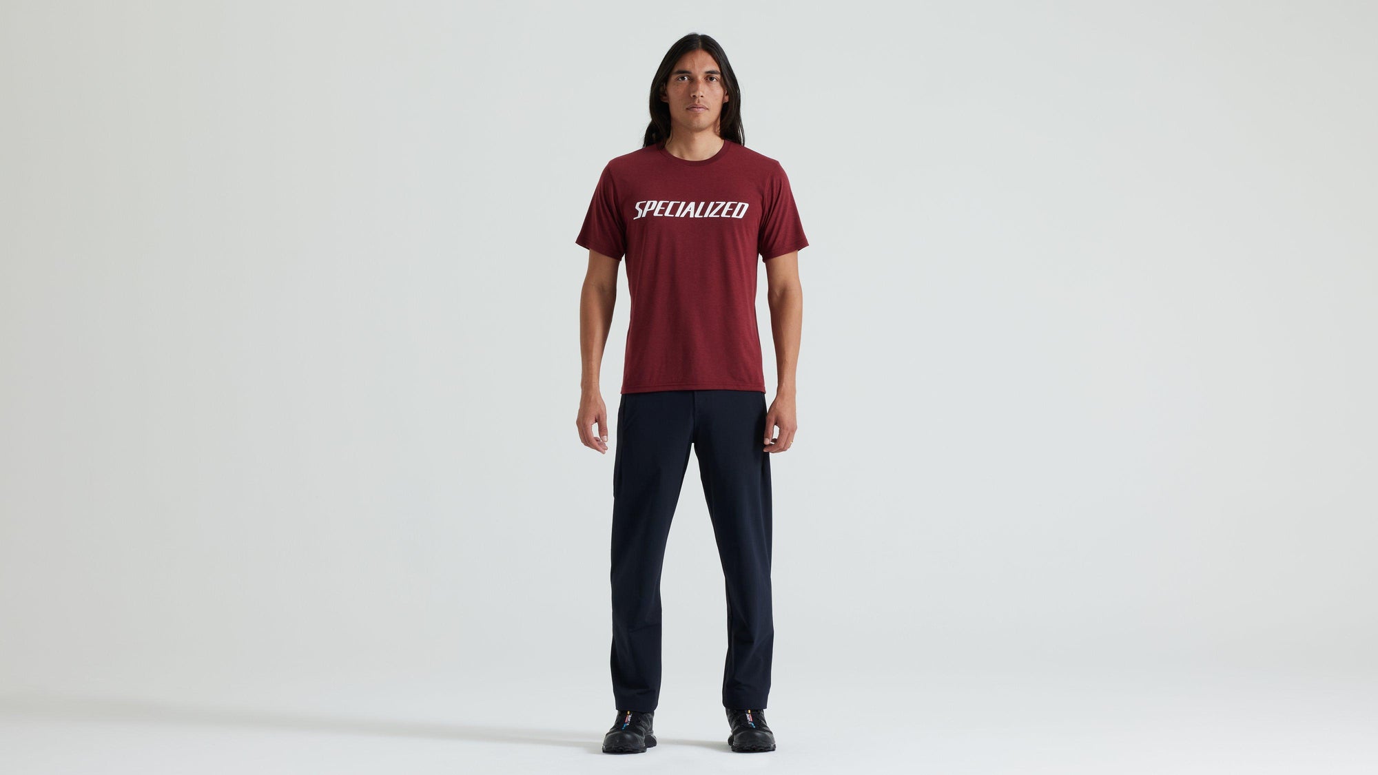 Specialized Men's Wordmark Short Sleeve T-Shirt - Garnet Red