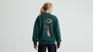 Specialized Graphic Crewneck Sweatshirt - Forest Green Abstract