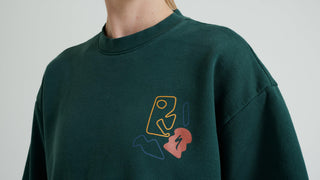 Specialized Graphic Crewneck Sweatshirt - Forest Green Abstract