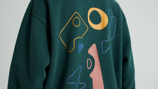 Specialized Graphic Crewneck Sweatshirt - Forest Green Abstract