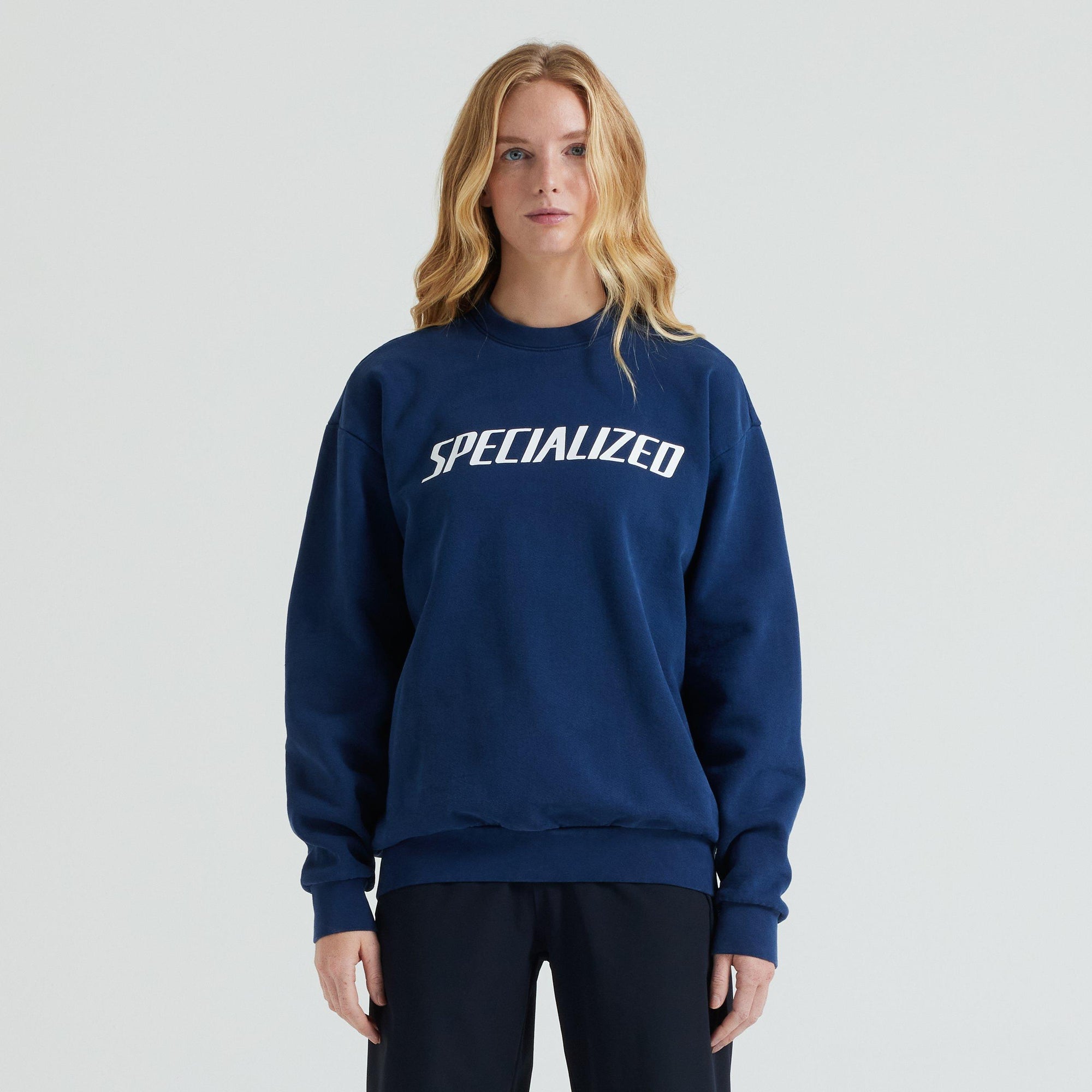 Specialized Wordmark Crewneck Sweatshirt - Deep Marine