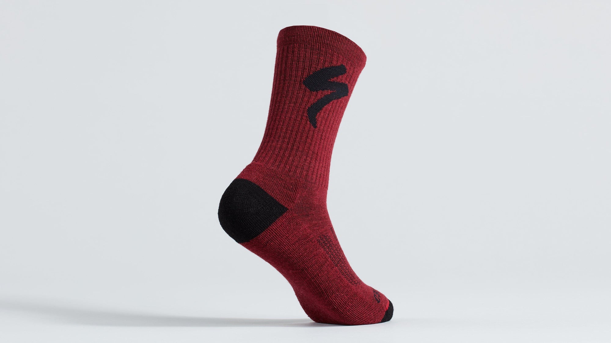 Specialized Merino Midweight Tall Logo Socks  - Maroon