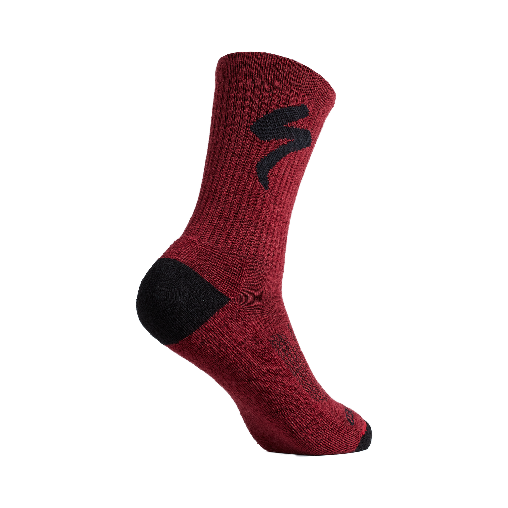 Specialized Merino Midweight Tall Logo Socks  - Maroon
