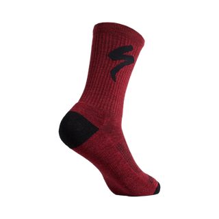 Specialized Merino Midweight Tall Logo Socks  - Maroon
