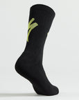 Specialized Techno MTB Tall Logo Socks - Black/Hyper Green