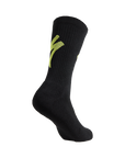 Specialized Techno MTB Tall Logo Socks - Black/Hyper Green