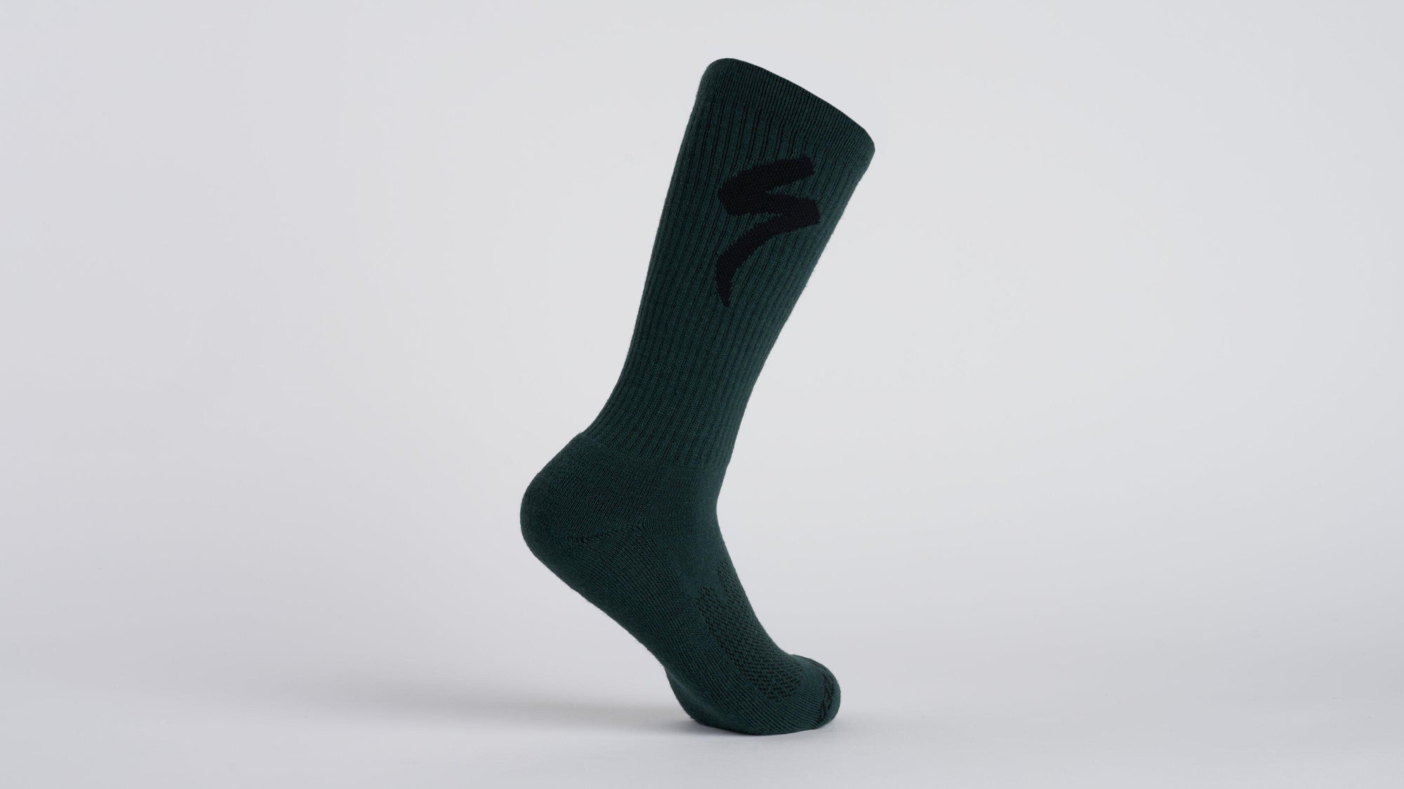 Specialized Merino Midweight Tall Logo Socks  - Dark Moss Green