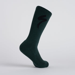 Specialized Merino Midweight Tall Logo Socks  - Dark Moss Green