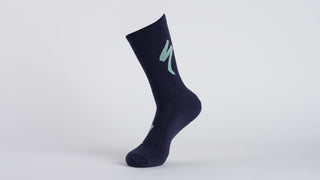 Specialized Techno MTB Tall Logo Socks - Dark Navy/White Sage