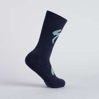 Specialized Techno MTB Tall Logo Socks - Dark Navy/White Sage