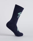 Specialized Techno MTB Tall Logo Socks - Dark Navy/White Sage