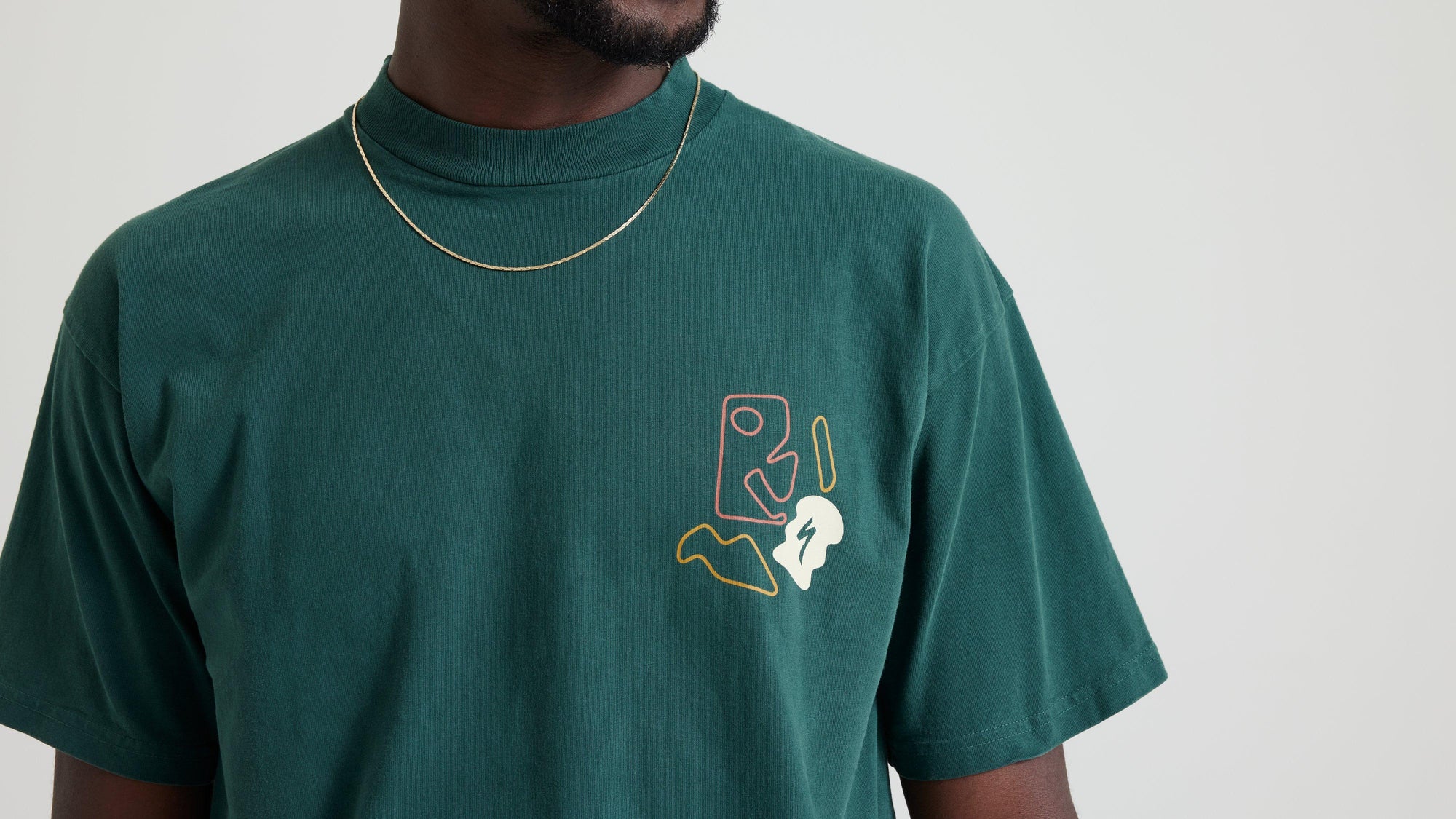 Specialized Graphic Short Sleeve Relaxed T-Shirt - Forest Green Abstract