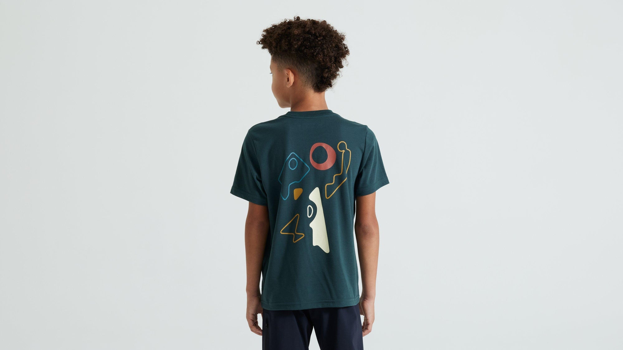 Specialized Youth Graphic Short Sleeve T-Shirt - Forest Green Abstract